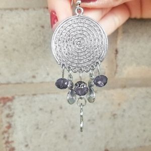 Purple beads Chandelier earrings NWT